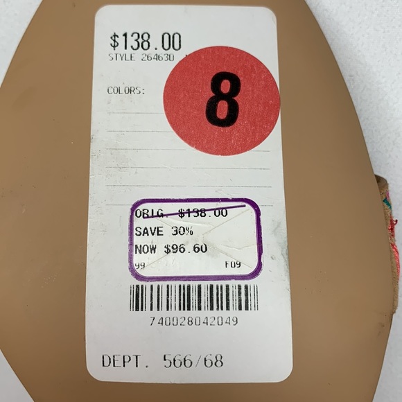 NWOT Vintage Botkier Suede Penelope City Sandal Lace Up Aztec Beaded Heel - Picture 14 of 14